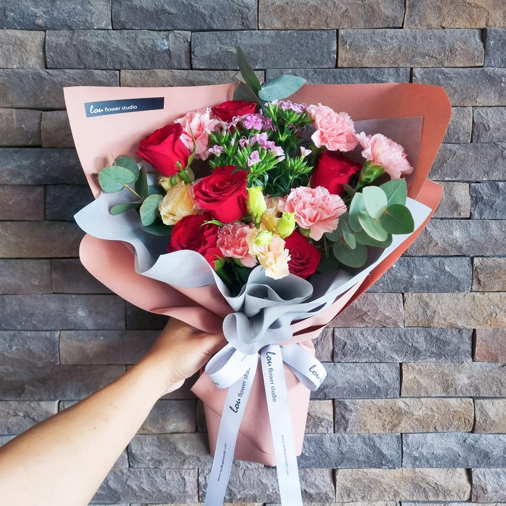 Standard Roses and Carnations Bouquet