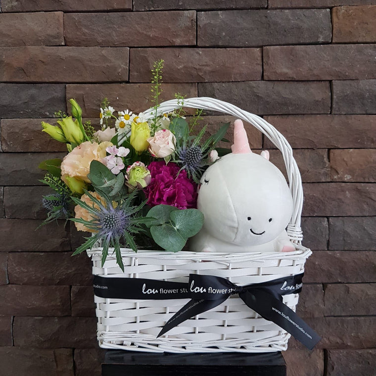 Unicorn in a Basket - Lou Flower Studio