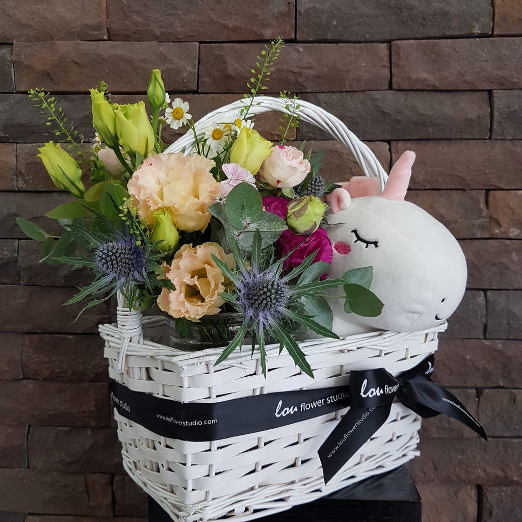 Unicorn in a Basket - Lou Flower Studio