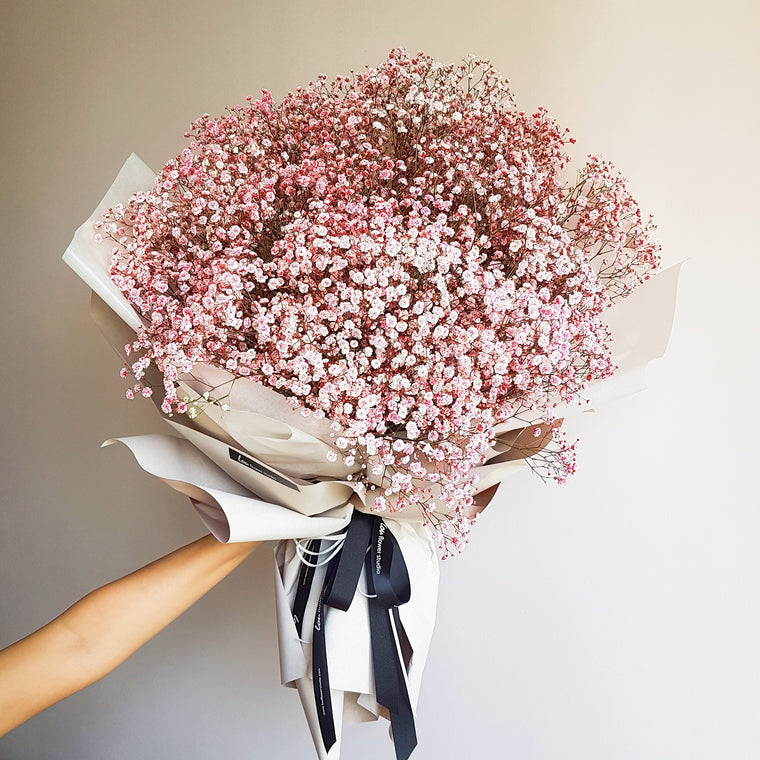 Pink baby’s breath bouquet - Lou Flower Studio