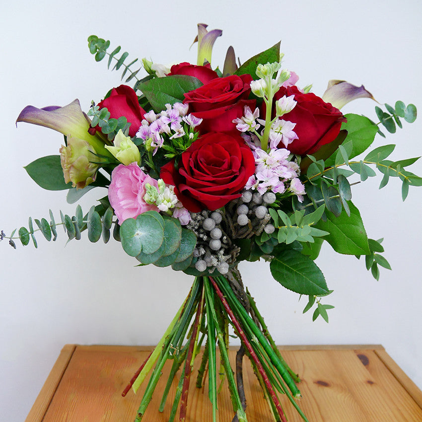 Red Roses Calla Bouquet - Lou Flower Studio