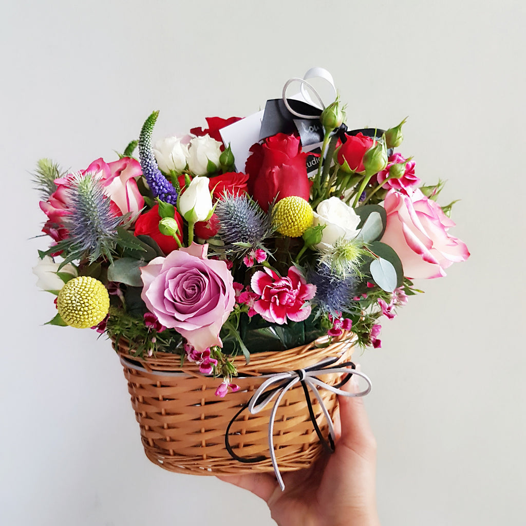 Petite basket arrangement - Lou Flower Studio